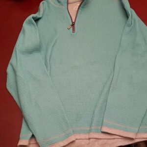 Men's Aqua Zip-Up Sweater